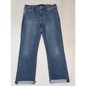 Liverpool Women’s The High Rise Crop Jeans Sz 6/28 Petite Cuffed Stretch Denim